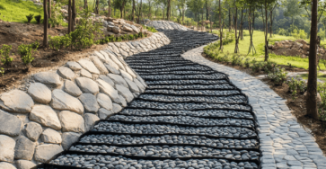 garden path made of geotextile